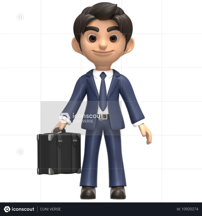 Hombre de negocios y bolsas  3D Illustration