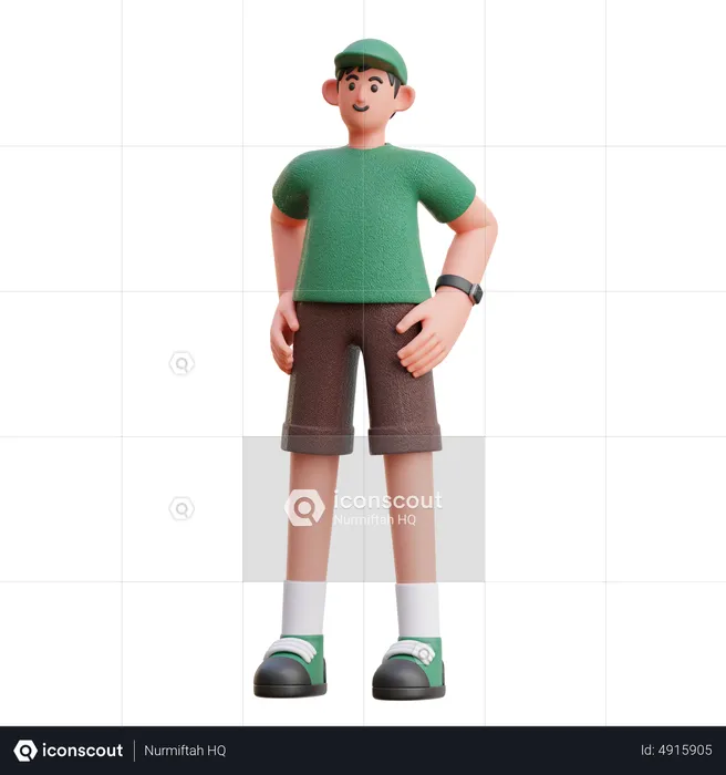 Pose de hombre de pie  3D Illustration