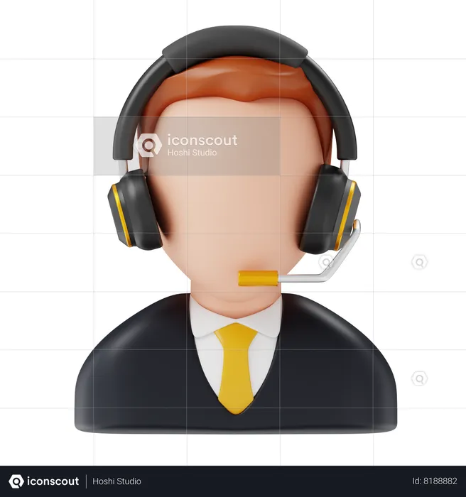 Hombre de servicio al cliente  3D Icon