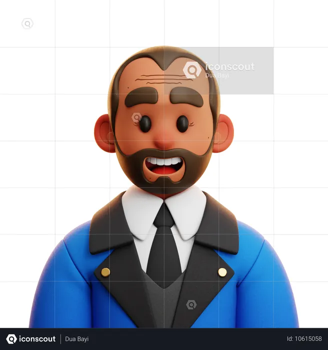 HOMBRE DE TRAJE AZUL  3D Icon