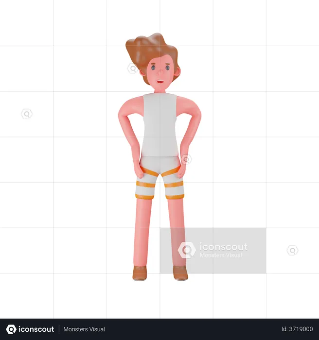 Hombre de vacaciones con pantalones cortos  3D Icon