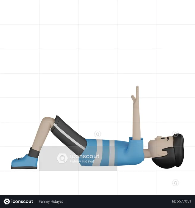 Hombre estirando el cuerpo  3D Illustration