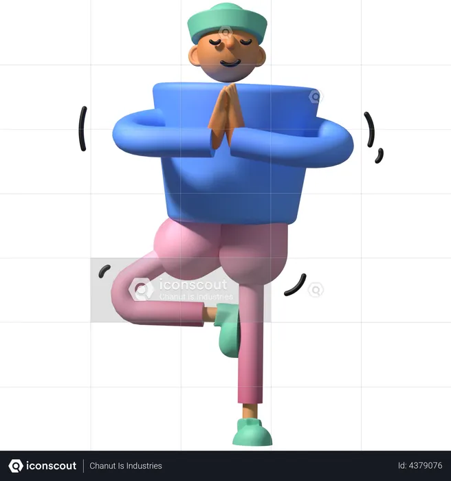 Hombre haciendo yoga Emoji 3D Emoji