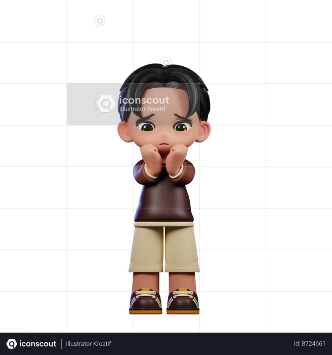 Hombre preocupado  3D Icon