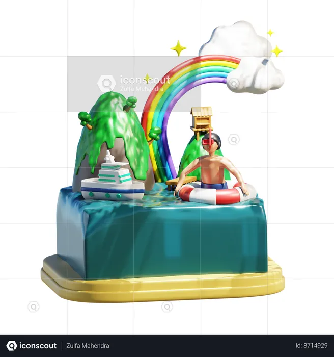 Hombre relajarse  3D Icon