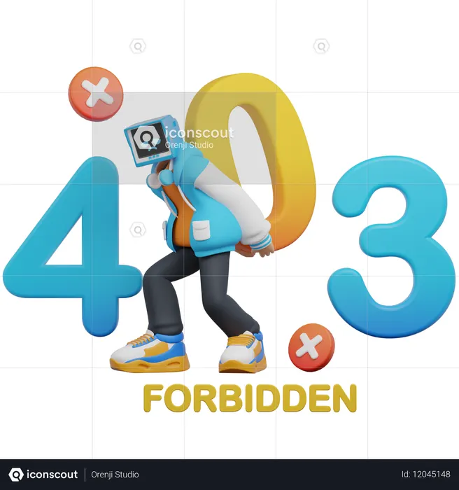 Hombre sosteniendo grandes números 403  3D Icon