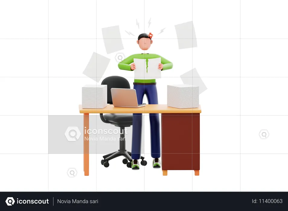 Un hombre sufre un ataque de pánico  3D Icon