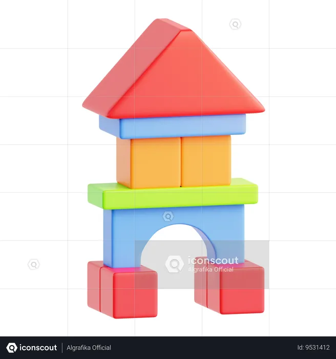 Home Block Toy  3D Icon