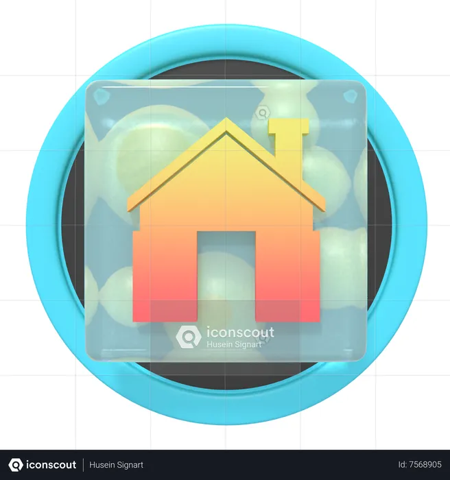 Home Button  3D Icon