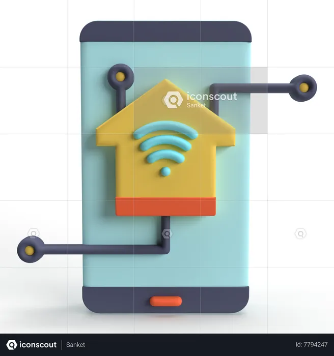 Home Connect With Phone  3D Icon