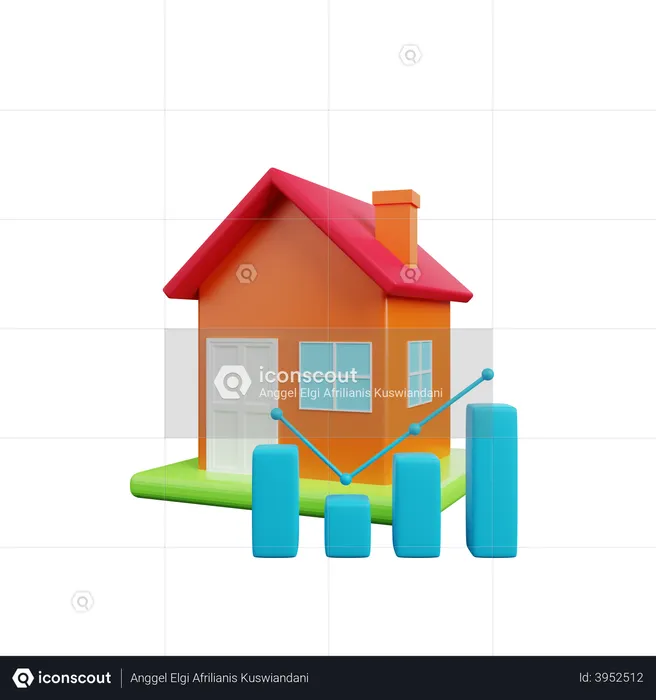 Home Construction Growth  3D Illustration