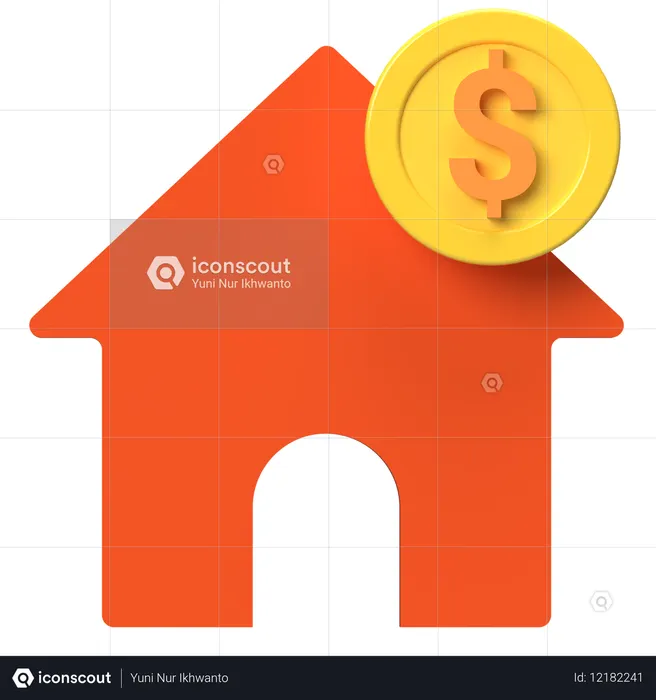 Home Cost  3D Icon