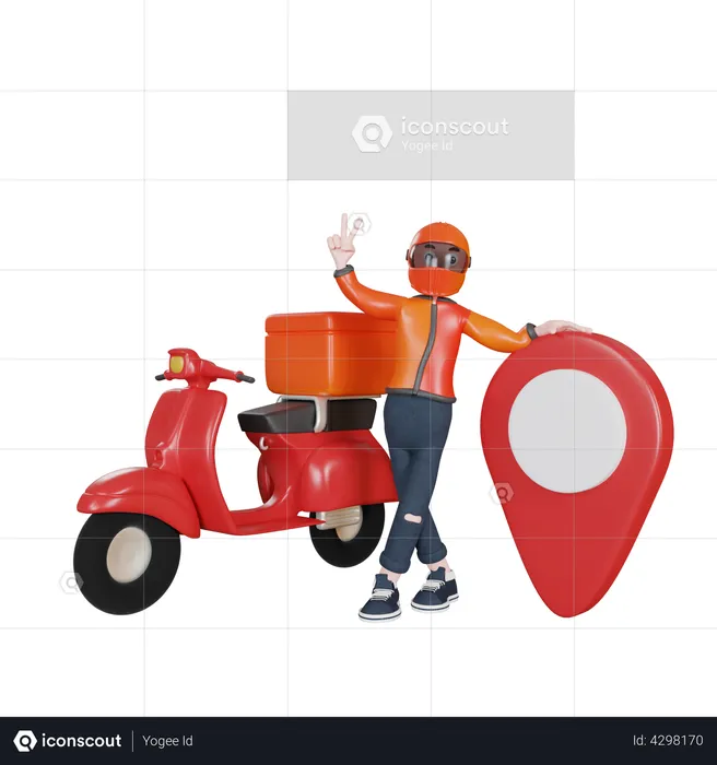Home Delivery location  3D Illustration