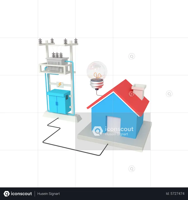 Home Electricity  3D Icon