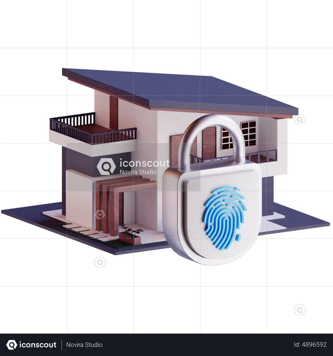 Home Fingerprint Lock  3D Icon