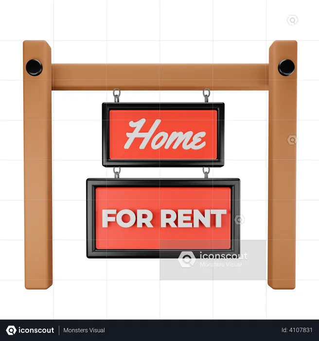 Home for rent  3D Illustration