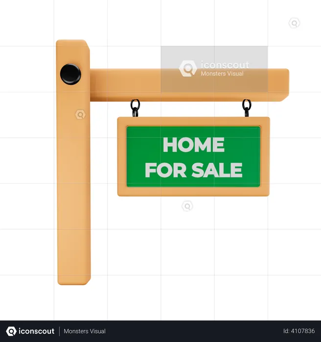 Home for sale banner  3D Illustration