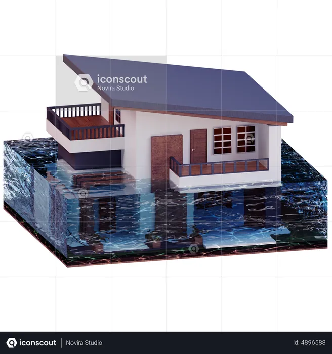 Home In Flood  3D Icon