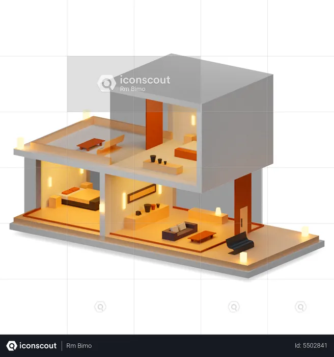 Home interior  3D Illustration