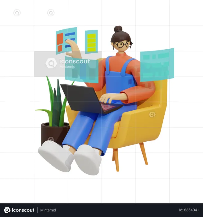 Home-Office-Ausgabe  3D Illustration