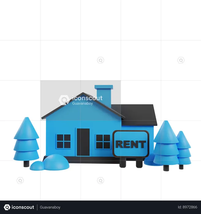 Home On Rent  3D Icon
