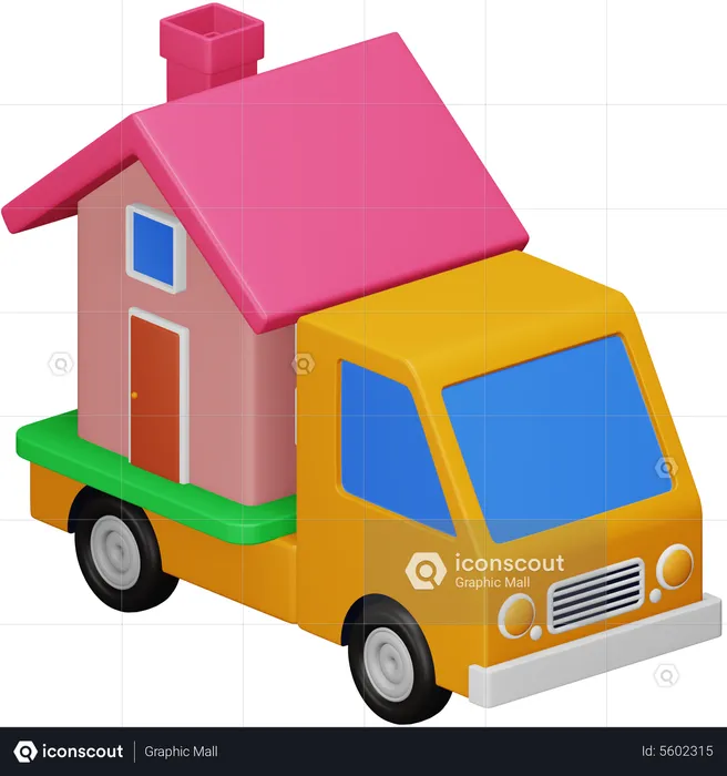 Home On Truck  3D Icon