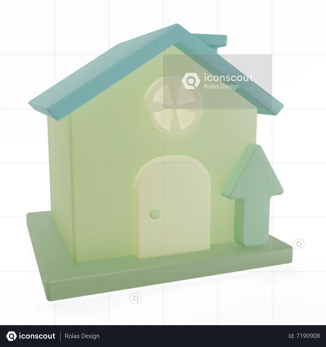 Home Price Up  3D Icon