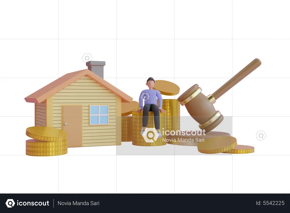 Home property investment bid  3D Illustration