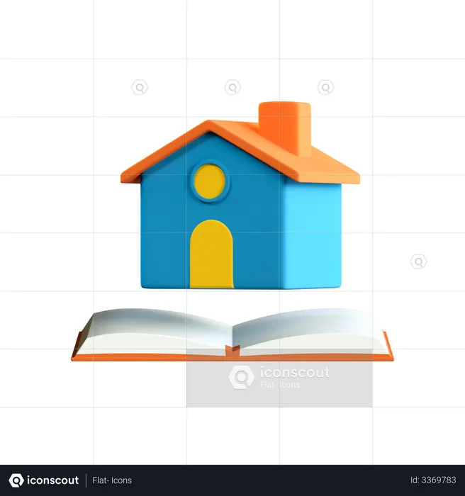 Home School  3D Illustration