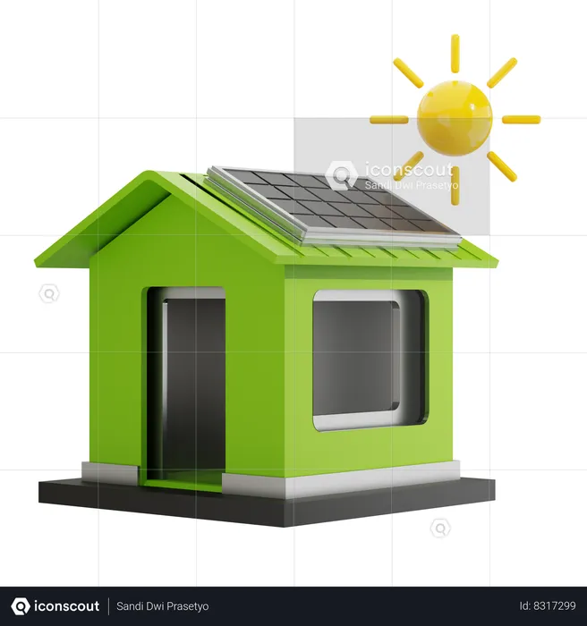 Home Solar Cell  3D Icon