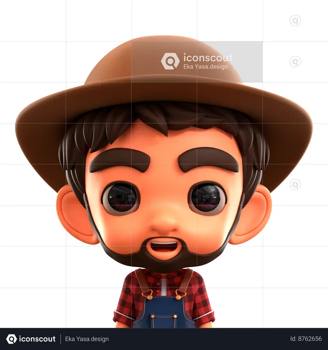 Agricultor masculino  3D Icon