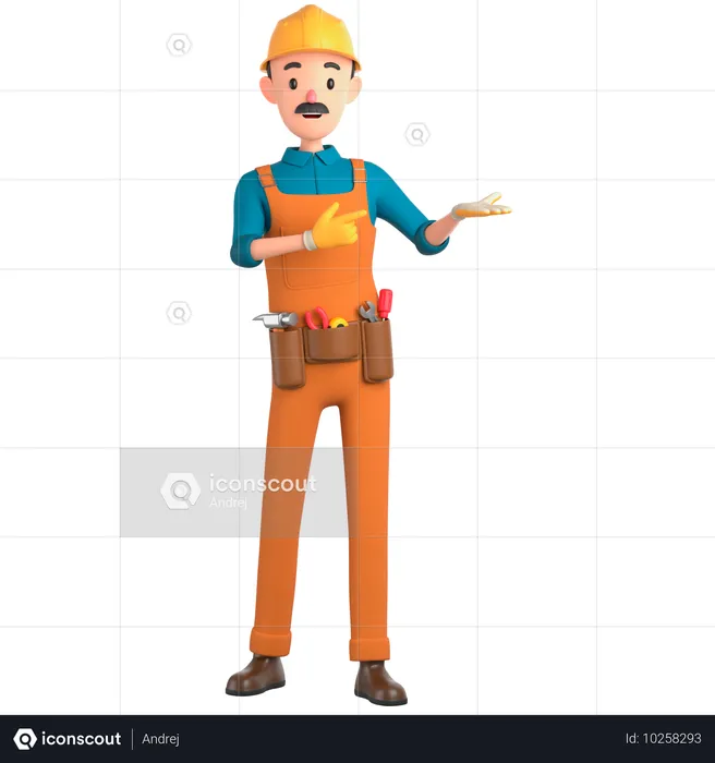 Homem aponta para algo 2  3D Illustration