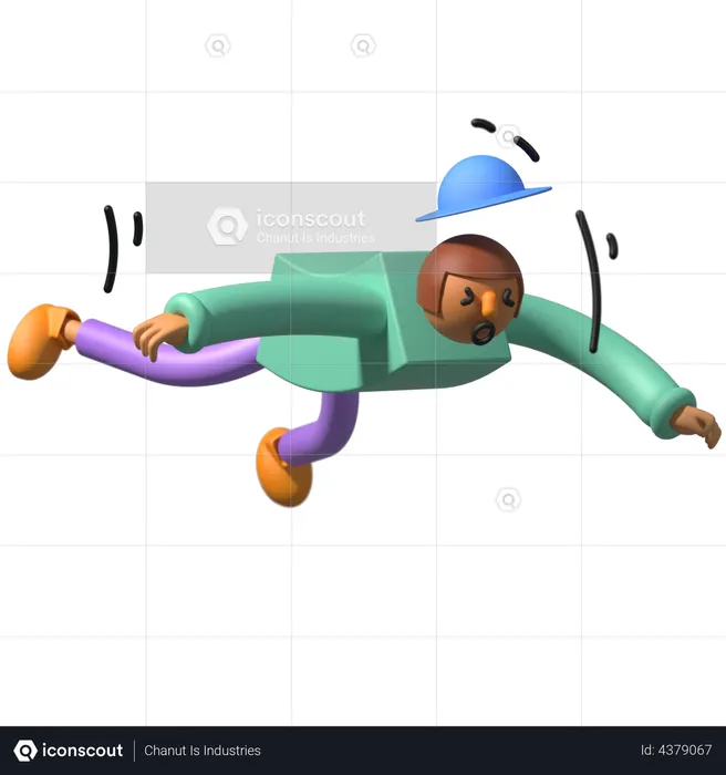 Homem caindo Emoji 3D Emoji