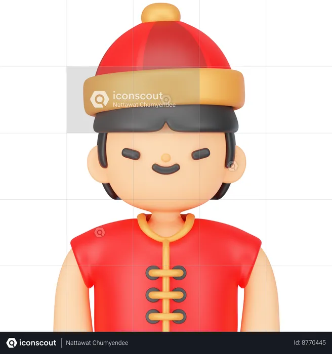 Homem chinês  3D Icon