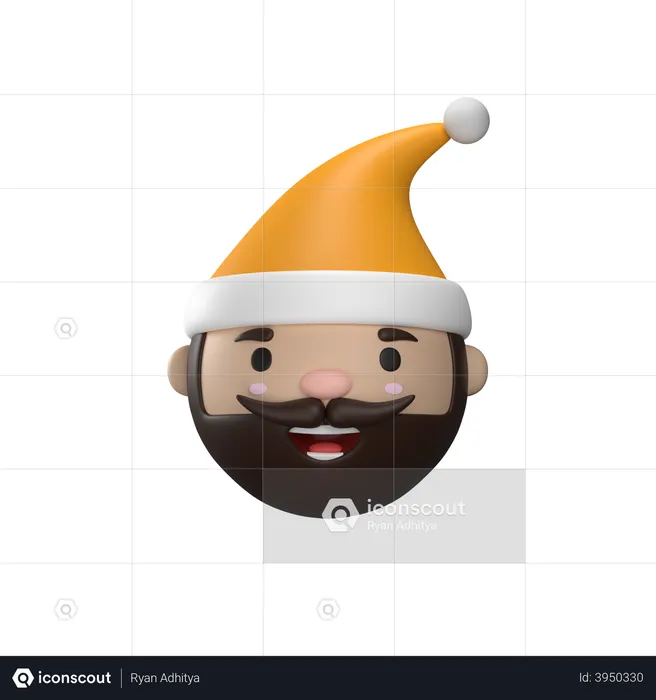 Homem com boné de natal  3D Illustration