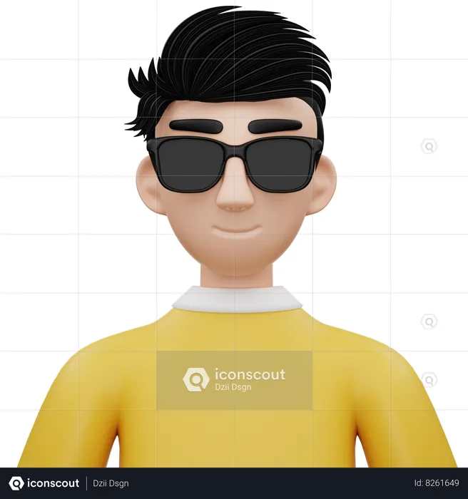 Homem com óculos  3D Icon