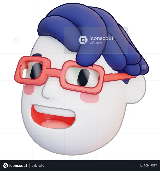 Homem de óculos Emoji 3D Icon