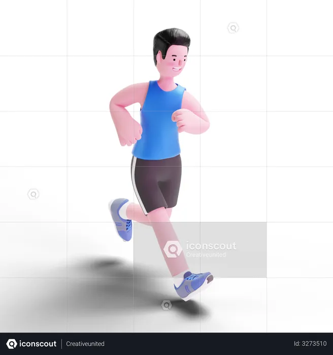 Corredor masculino correndo  3D Illustration