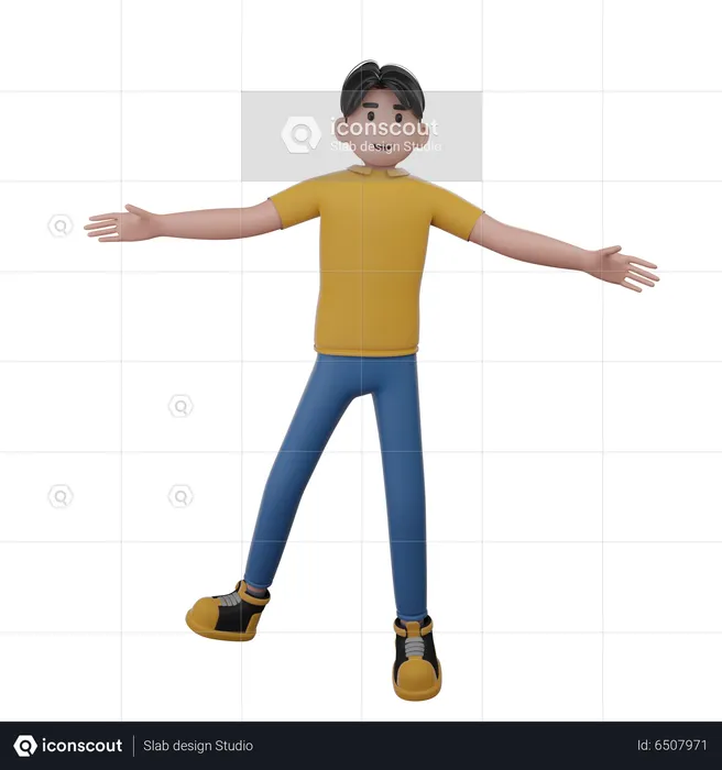 Homem com braços abertos  3D Illustration