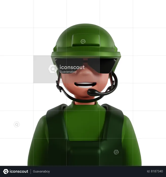 Homem do Exército  3D Icon