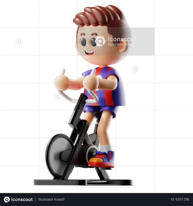 Homem fazendo exercícios na esteira  3D Icon