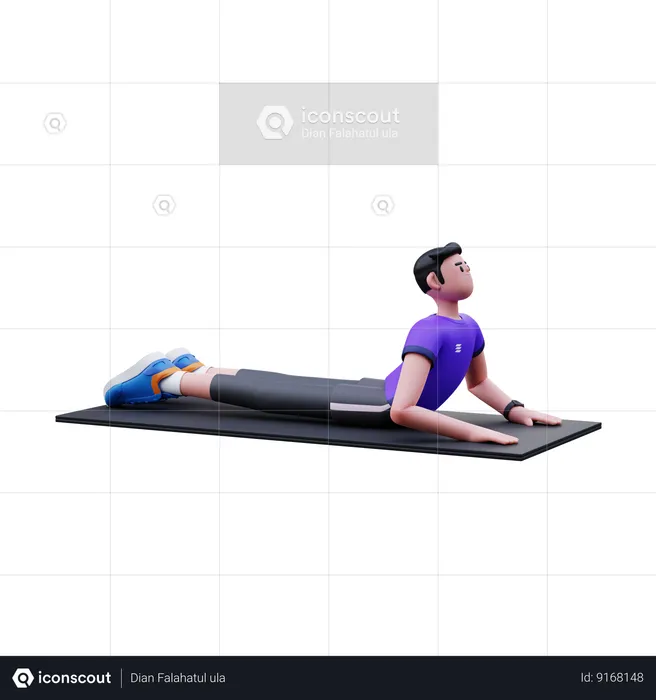 Homem fazendo pose de ioga  3D Illustration