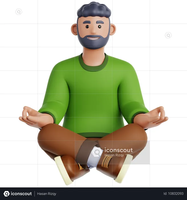 Meditação do homem  3D Icon