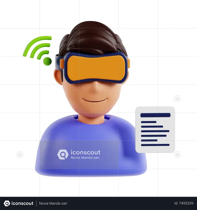 Homem usando óculos vr  3D Icon