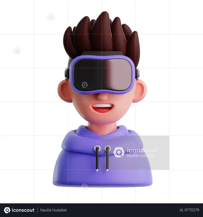 Homem usando óculos VR  3D Icon