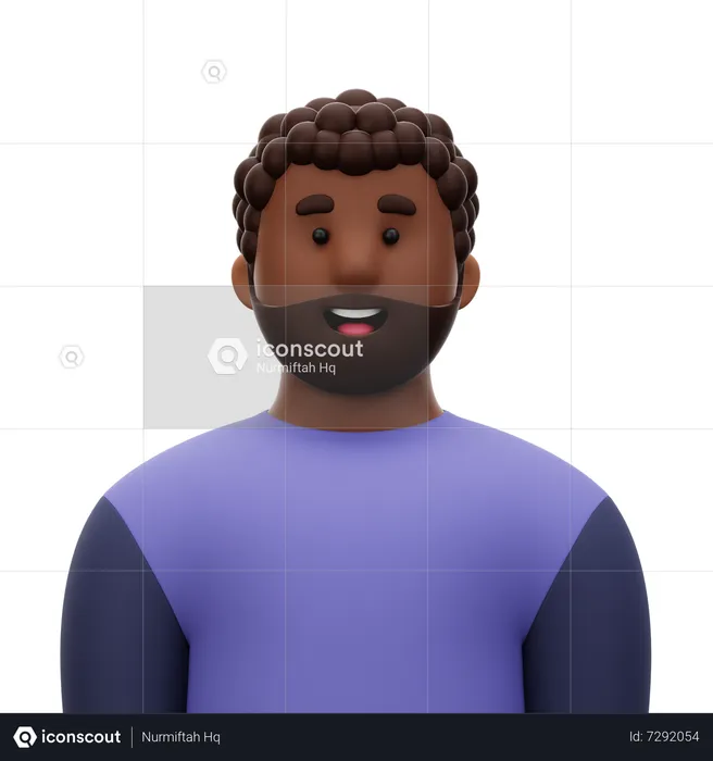 Homme à barbe  3D Icon