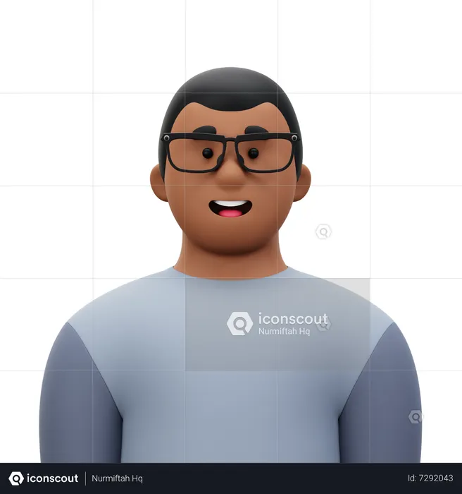 Homme à lunettes  3D Icon