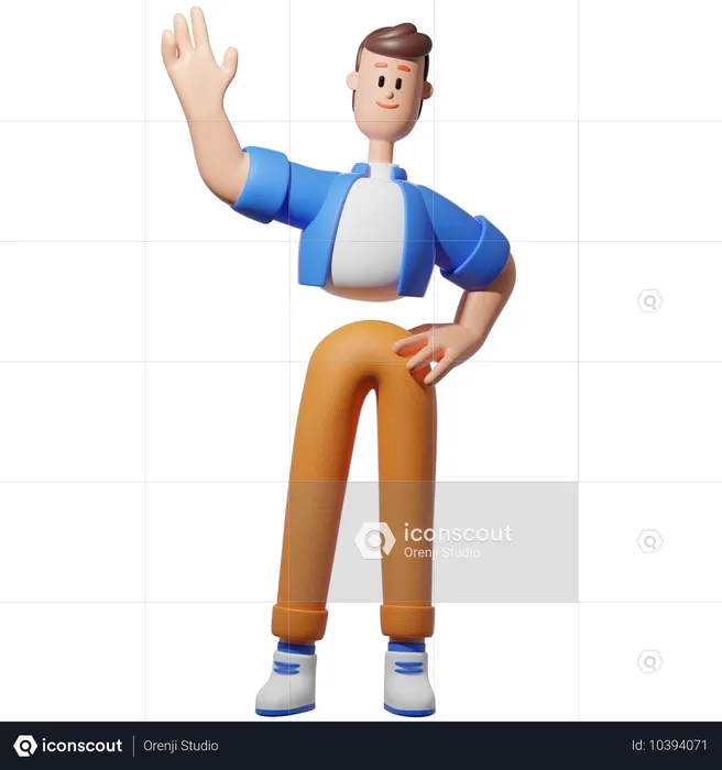 Homme agitant la main  3D Icon