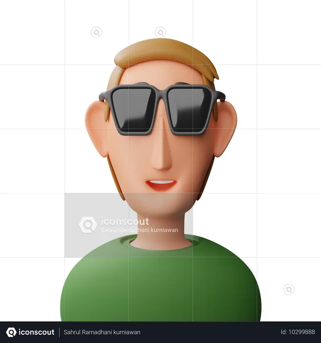 Homme à lunettes  3D Icon