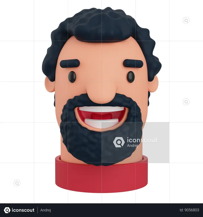 Homme barbu  3D Icon